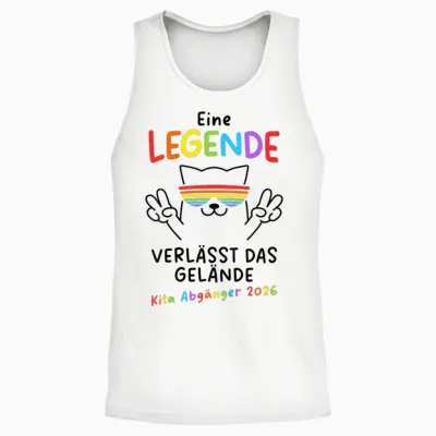 Kinder Kita Abgänger 2026 Kindergarten Abschluss Einschulung Katze Unisex Tank Top - White