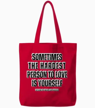 Sad Quotes Tote Bags - Red