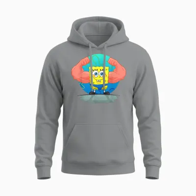 Mademark X Spongebob Squarepants - Spongebob Musclebob Buffpants Unisex Hoodie - Sport Grey