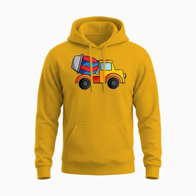 Construction Site Concrete Mixer Unisex Hoodie - Gold