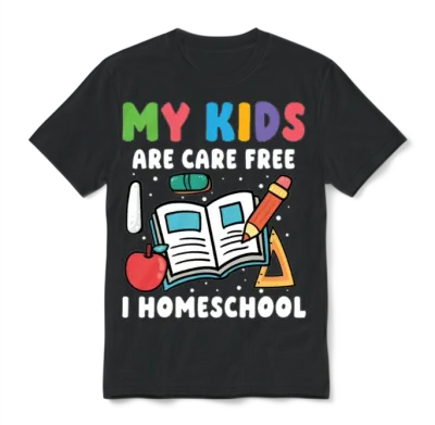 My Kids Are Care Free I Homeschool Unisex T-Shirt - Black