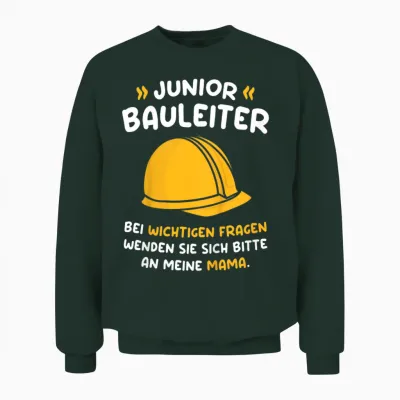Kinder Mini Bauherr Baustelle Eigenheim Hausbau Junior Bauleiter Unisex Sweatshirt - Forest