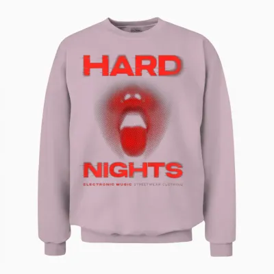 Night X Techno Club Raver Rave Party Outfit Hard Party Outfit.back Print T-Shirt, Black, S Unisex Sweatshirt - Light Pink