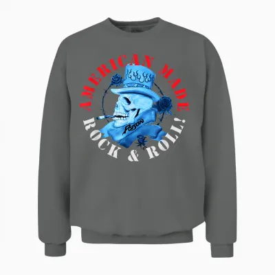 Offizielles Poison American Made Retro Rock & Roll Band Unisex Sweatshirt - Graphite Heather