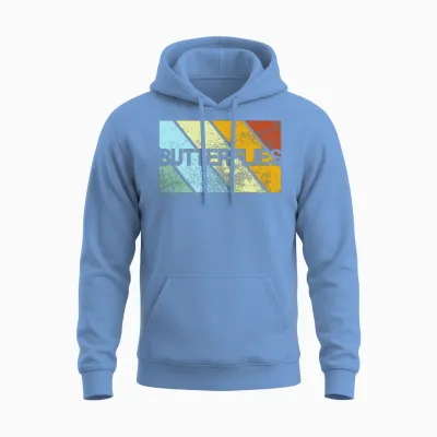 Butterfly Retro Unisex Hoodie - Carolina Blue