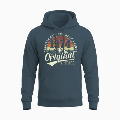 Vintage 1974 Limited Edition Unisex Hoodie - Dark Heather