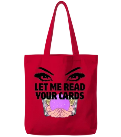 Let Me Read Your Cards Tote Bags - Red