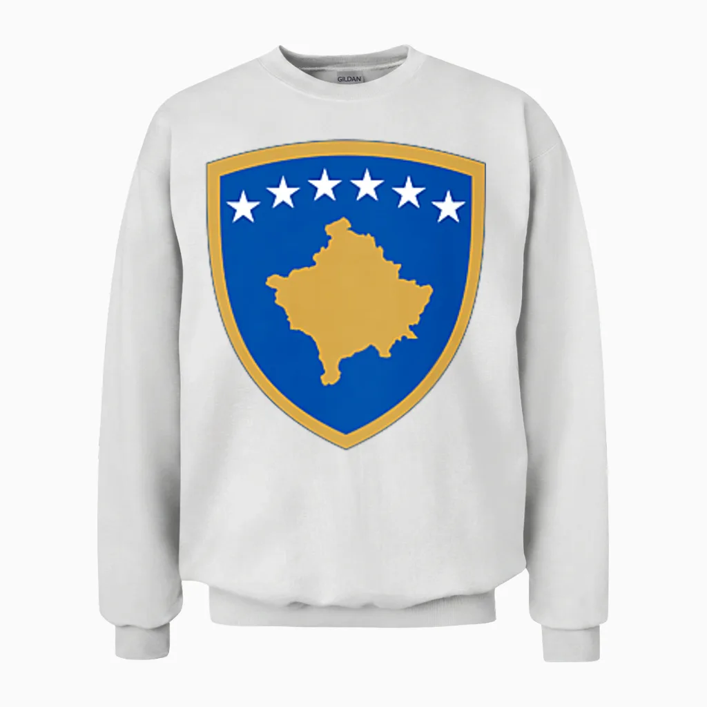 Kosovo Wappen Kosovarische Flagge Kosovare Unisex Sweatshirt in White