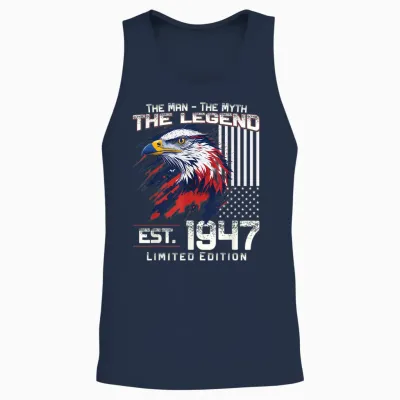 77th Birthday Men's Original Vintage 1947 Year 1947 Unisex Tank Top - Navy