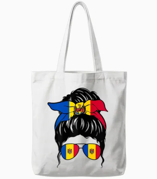 Moldovan Girl Moldova Flag Moldovan Proud Moldovan Woman Tote Bags - White