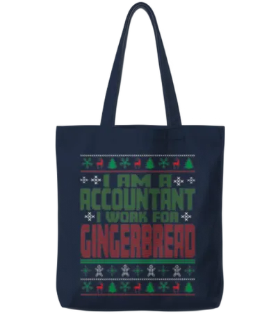 Accountant Christmas Saying Tote Bags - Navy