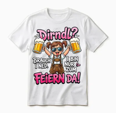 Trachten T-Shirt Damen Trachtenshirt Passend Für Oktoberfest Unisex T-Shirt - White