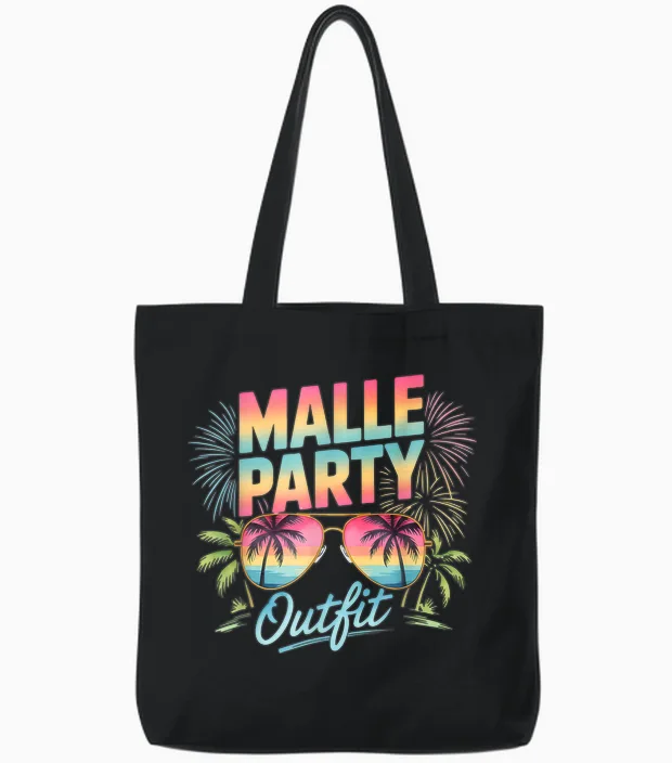 Malle Party Outfit Tote Bags in Black