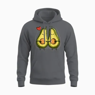 Funny Avocado Couple Costume for Boys and Girls T-Shirt, Black Unisex Hoodie - Charcoal
