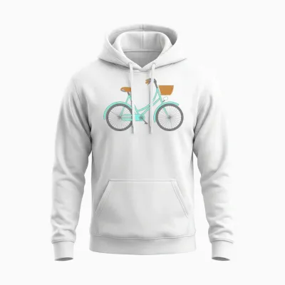 Bicycle Retro Unisex Hoodie - White