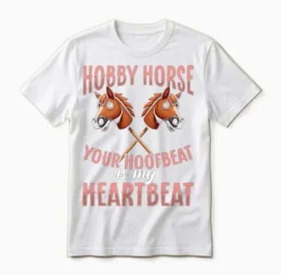 Funny Hobby Horsing Cute Hobby Horse for Girls Unisex T-Shirt - White