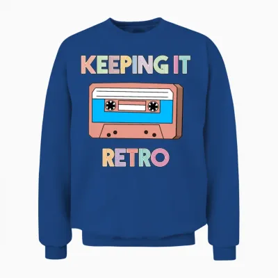 Keeping It Retro - 90's Retro Cassette Tape Design Unisex Sweatshirt - Royal
