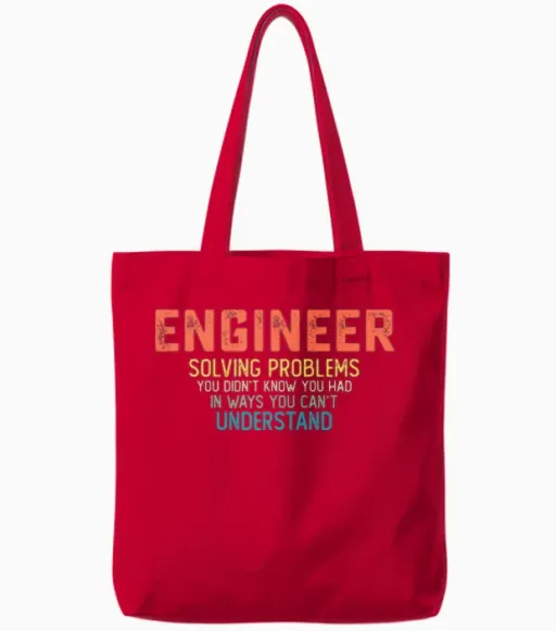 Engineer Solving Problems You Didn't Know You Had Tote Bags in Red