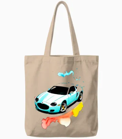 Running Car Tote Bags - Natural