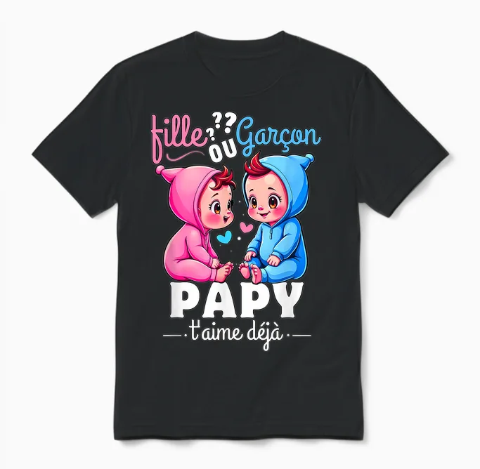 Man Gift Gender Reveal Grandpa Party Sex Reveal Baby T-Shirt, Black, S Unisex T-Shirt in Black