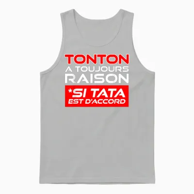 Gift Tonton Tata Humour Birthday Christmas Uncle Aunt Unisex Tank Top - Ash