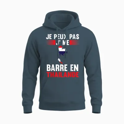Je Peux Pas Je Me Barre En Thailand Thailand T-Shirt, Black, S Unisex Hoodie - Dark Heather
