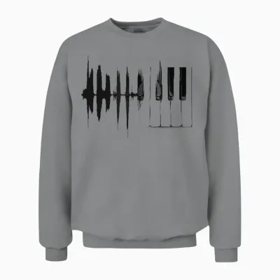 Piano Shirt Klavier T-Shirt Tasten Klaviertasten Flügel Unisex Sweatshirt - Sport Grey