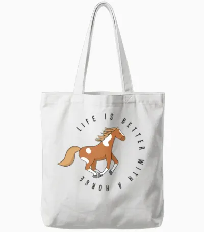 Horse Sayings Tote Bags - White