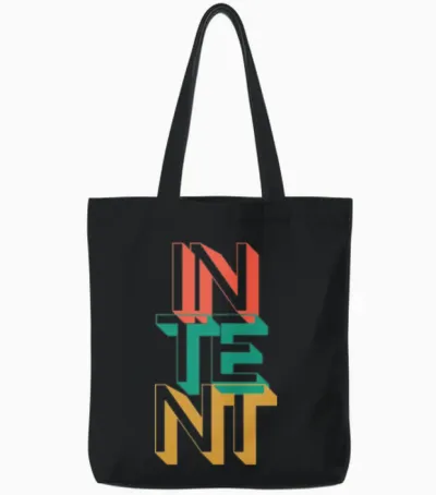 Retro Intent Tote Bags - Black