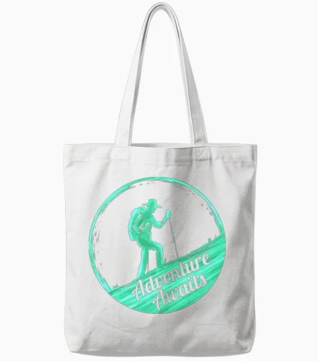 Adventure Awaits Dad Camping and Hiking Tote Bags in White