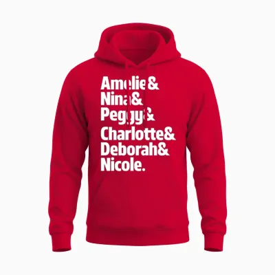 Amelie & Nina & Peggy & Charlotte & Deborah Techno Unisex Hoodie - Red