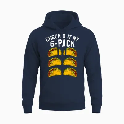 6 Pack Fitness Taco Funny Mexican Gym Top for Taco Lovers Unisex Hoodie - Navy