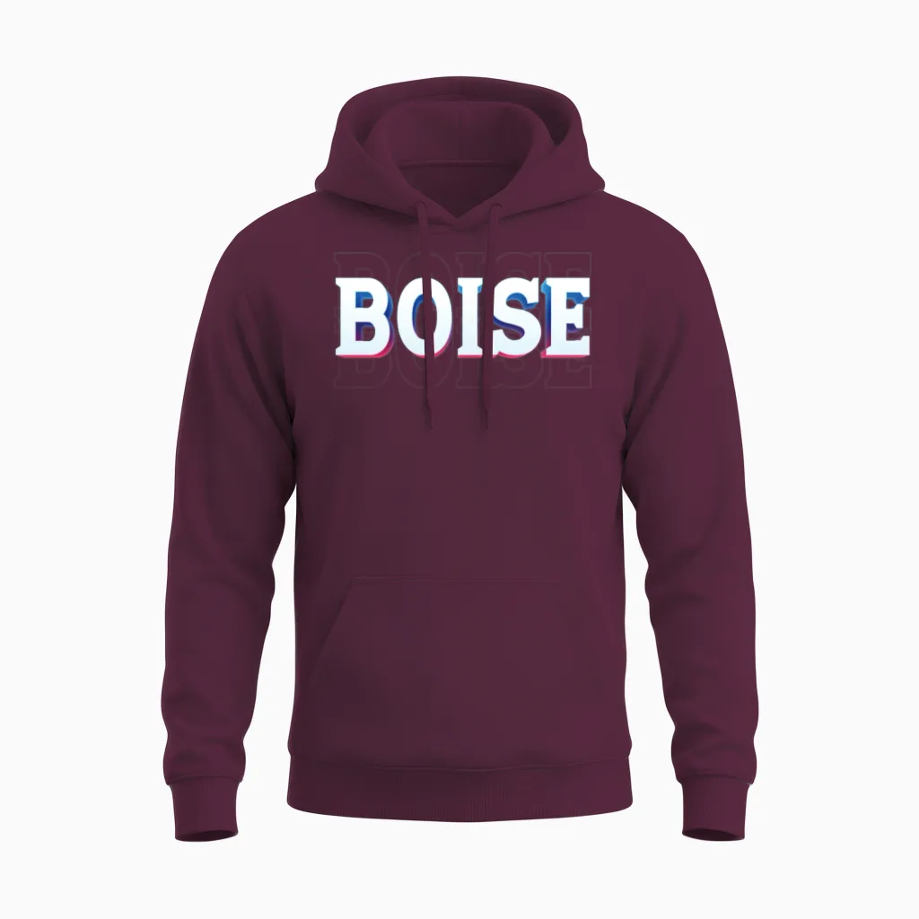 Retro - Boise Unisex Hoodie in Maroon