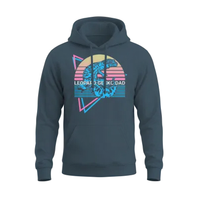 Leopard Gecko Dad Retro Unisex Hoodie - Dark Heather