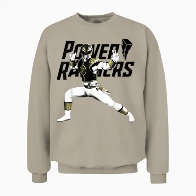 Power Rangers White Ranger Karate Action Pose Logo Unisex Sweatshirt - Sand