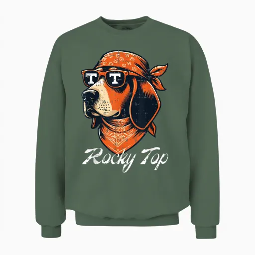 Tennessee Dog Women Kids Boys Girls Youth Men Teen Unisex Sweatshirt - Military Green