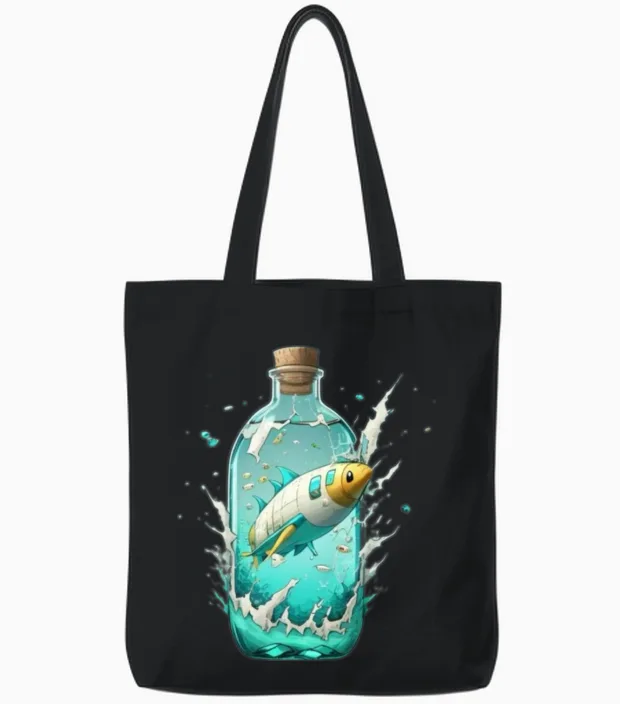 Supersonic Underwater Travel Tote Bags in Black