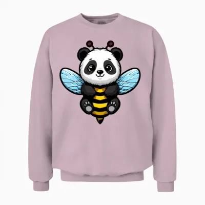 Funny Bumble Panda Unisex Sweatshirt - Light Pink