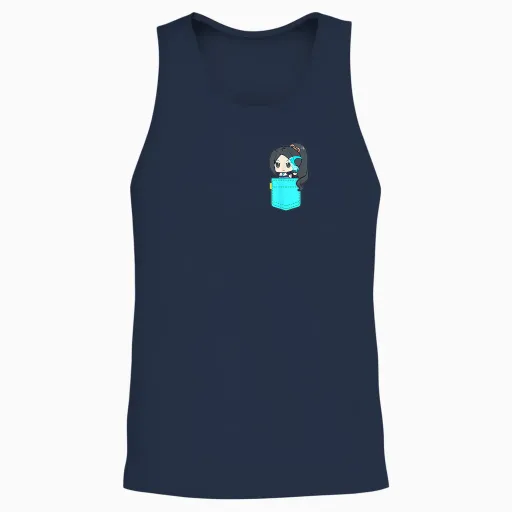 Chibi Pocket Sage Valorant Gaming | Mignon T-Shirt, Black, S Unisex Tank Top - Navy