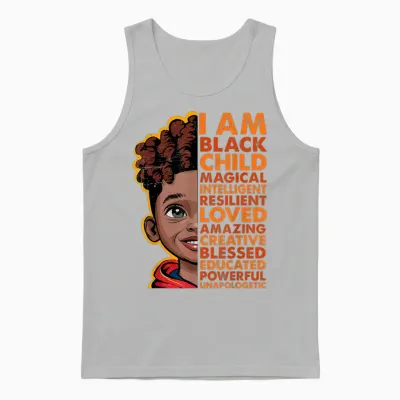 I Am Black History Month Shirt Kids Boys African American Unisex Tank Top - Ash