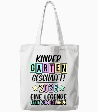 Kinder Bye Bye Kindergarten Geschafft 2025 Kita Abschluss Tote Bags - White