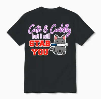 Cute Killer Retro Unisex T-Shirt - Black