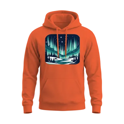 Northern Light Aurora Unisex Hoodie - Orange