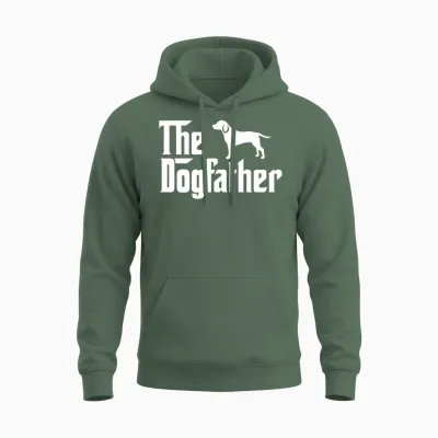 The Dogfather - Funny Beagle Dad Unisex Hoodie - Military Green