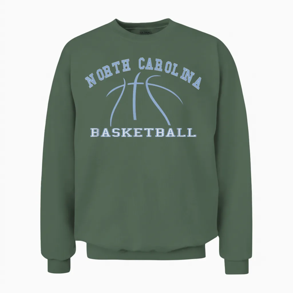 North Carolina Basketball T-Shirts Fan Apparel Hoops Gear Unisex Sweatshirt in Military Green