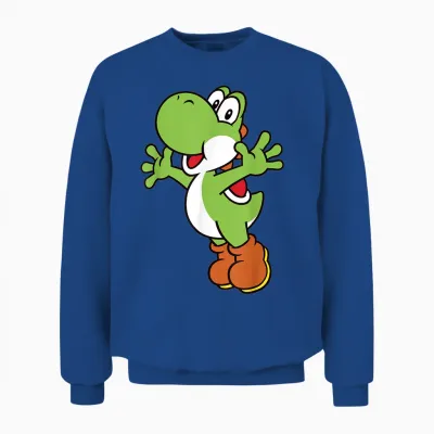 Super Mario Yoshi Classic Jump Portrait Unisex Sweatshirt - Royal