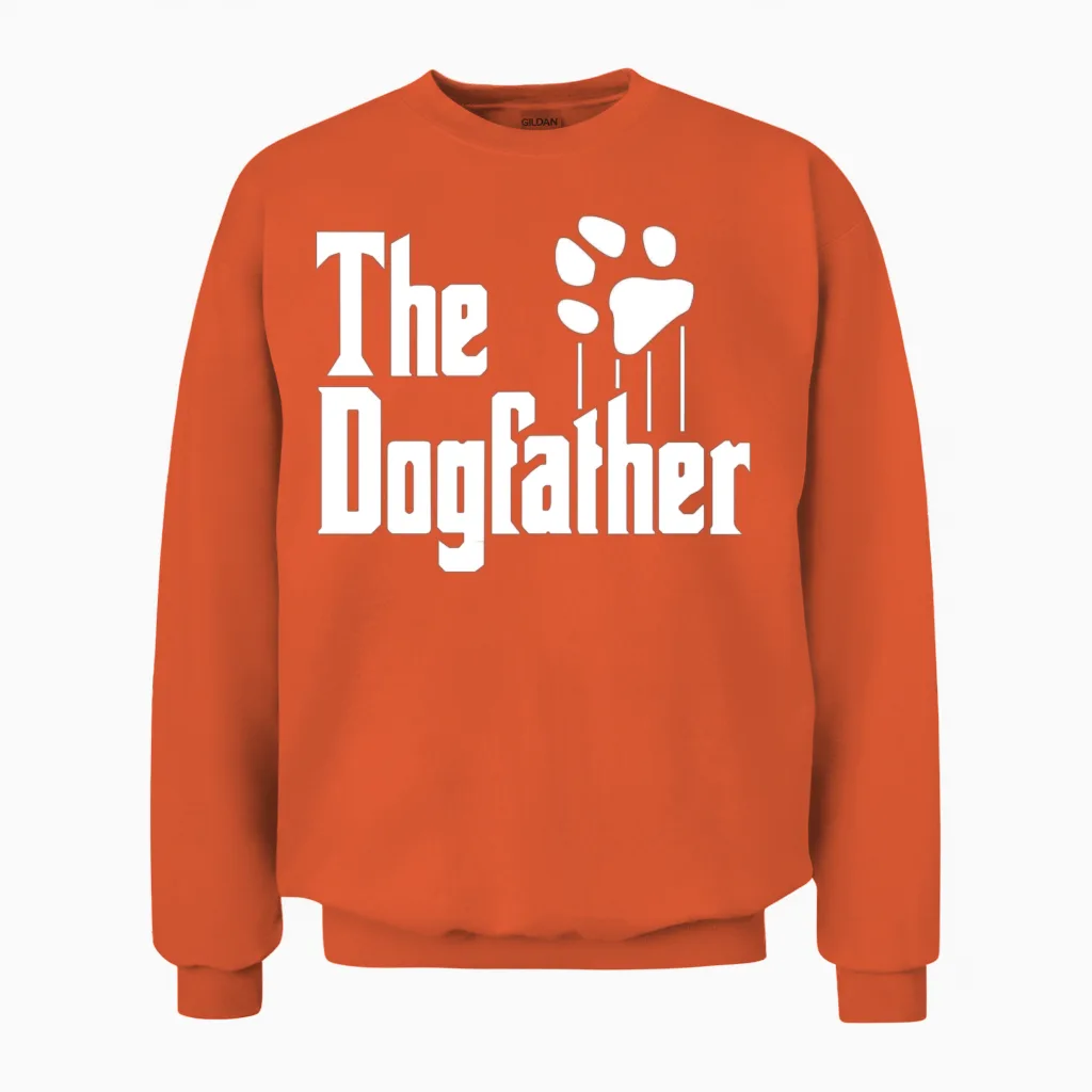 Dog Dad Dogs the Dogfather Unisex Sweatshirt in Orange