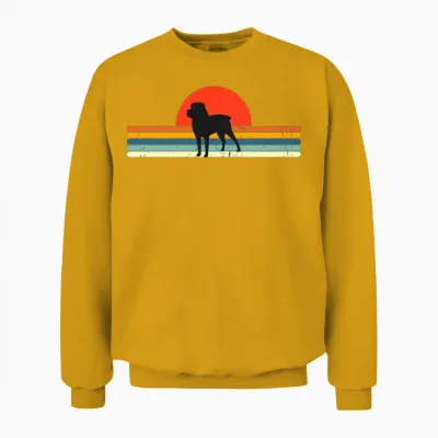 Vintage Dog Retro Sunset Unisex Sweatshirt - Gold