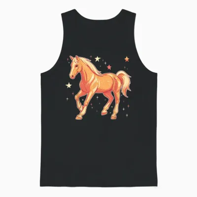 Pferd Mit Sternen Pferdemotiv Pferde Mädchen Unisex Tank Top - Black