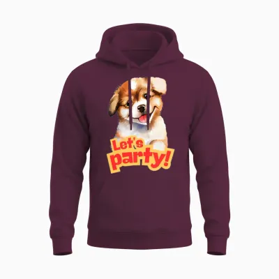 Party Dog Unisex Hoodie - Maroon